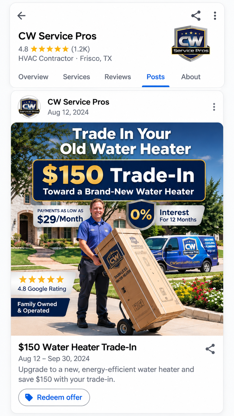 Google example — Google Business Profile post